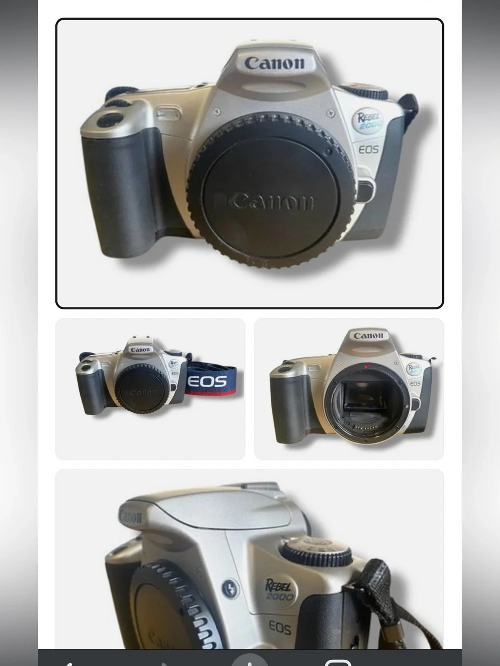 Canon Silver and Black EOS Rebel 2000 SLR Camera Body
